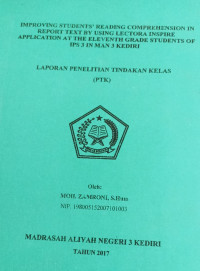 Image of improving students' reading comprehension in report text by using lectora inspire application at the eleventh grade students of IPS 3 in man 3 kediri