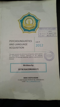 Image of Psycholinguistics And Language Acquisition/ Zitni Rachmawati